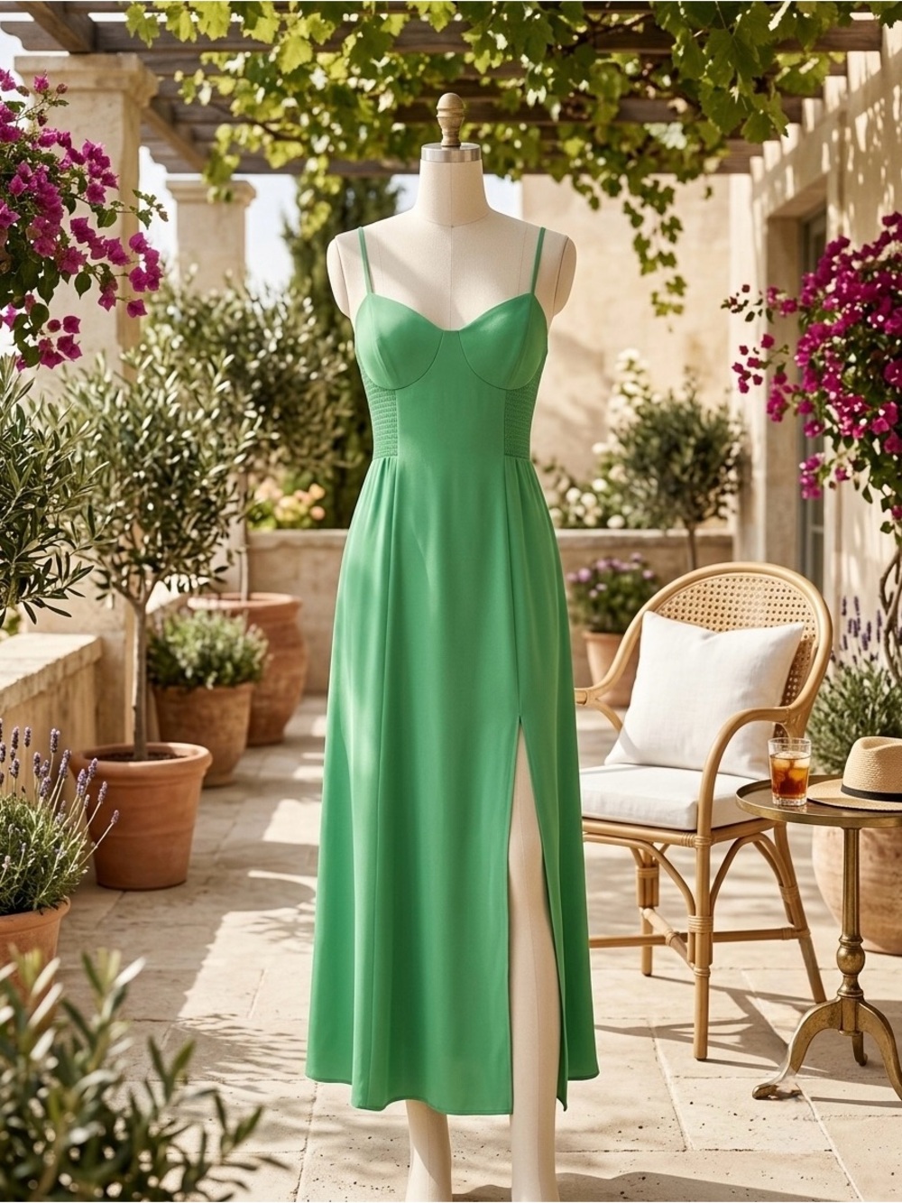 Dynamite Emerald Green Spaghetti-Strap Maxi Dress